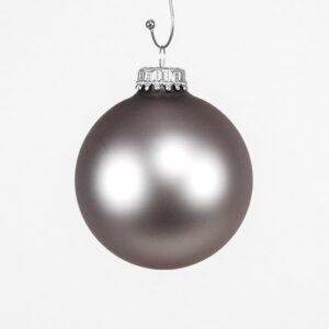 Silkematte musegrå juletræskugler Ø 6.7 cm