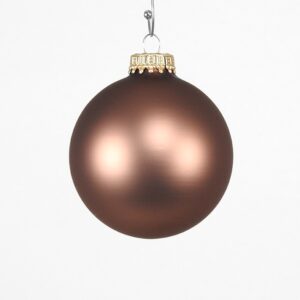 Silkematte Hasselfarvet juletræs kugler Ø 6.7 cm