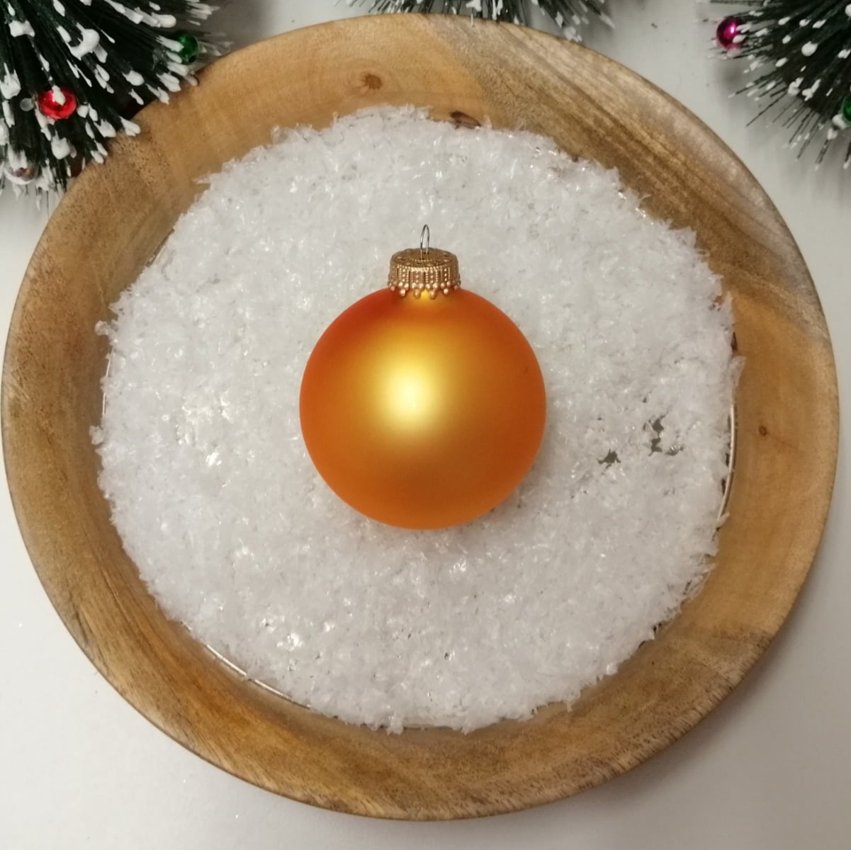 Sol guld silkematte glas juletræskugler Ø 6.7 cm