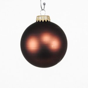 Silkematte mørk kobber juletræskugler Ø 6.7 cm