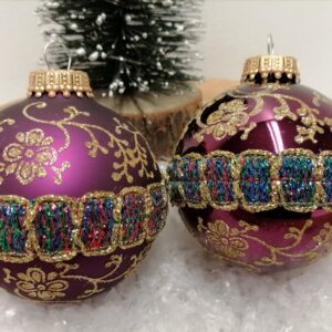 Purple rain glas juletræskugler Ø 7 cm
