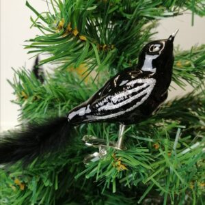 Sort glas fugle med klemme