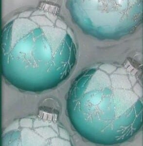 Silkematte og højglans aqua glas juletræs kugler