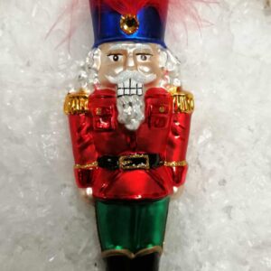 Nøddeknækker blå hat glas juletræskugle