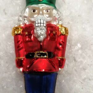 Nøddeknækker grøn hat glas juletræskugle