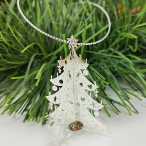 Sølv juletræ juletræspynt i metal b