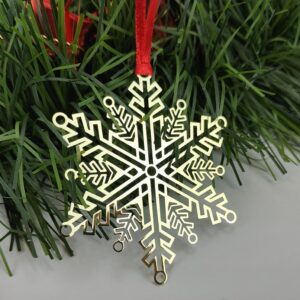 Guld snefnug juletræspynt i metal b