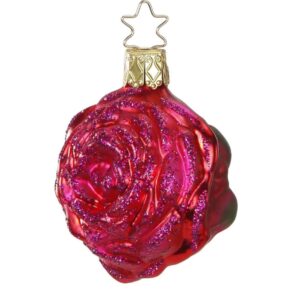 Rød rose juletræskugle Ø 6 cm