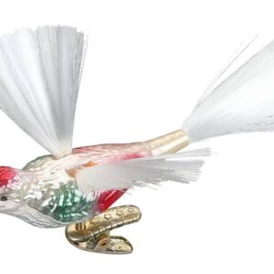 Fugl med fiber vinger juletræskugle med clips