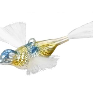 Fugl juletræskugle med fiber vinger og hale