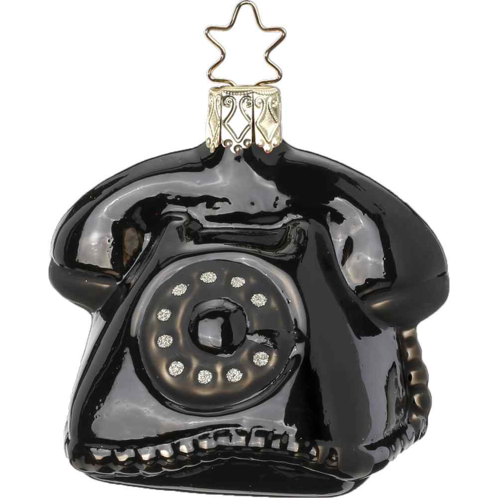 Hallo hallo sort telefon juletræskugle 6,5cm