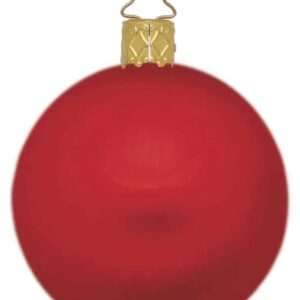 Silkemat rød mundblæst juletræskugle 15 cm