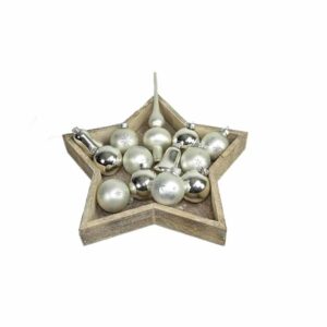 Juletræskugler med spir 13 dele - sølv