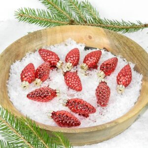 Røde glas juletræs kogler