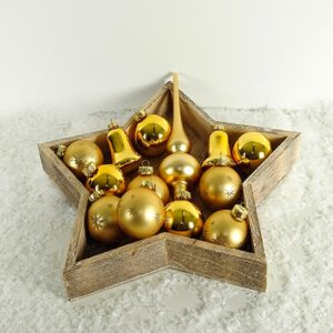 Juletræskugler med spir 13 dele - guld