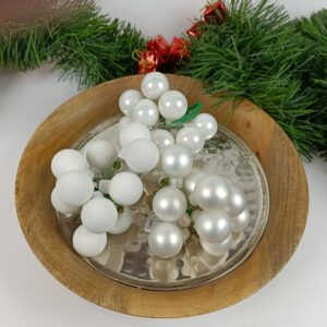 Hvide juletræskugler med tråd 144 stk a