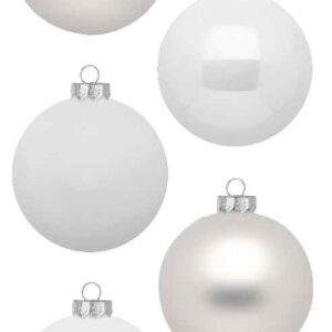 Hvide juletræskugler Ø 4 cm 36 stk.