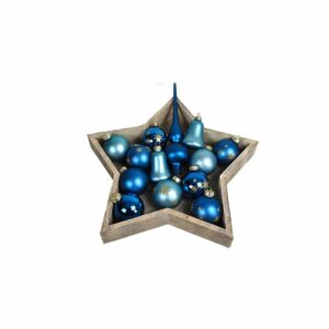 Juletræskugler med spir 13 dele - petroleum turkis