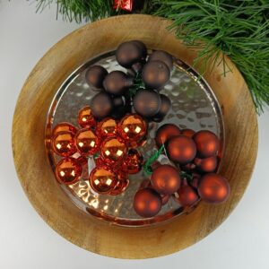 Kobber - brune juletræskugler med tråd 144 stk a