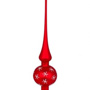 Rød juletræspir med snefnug 30 cm