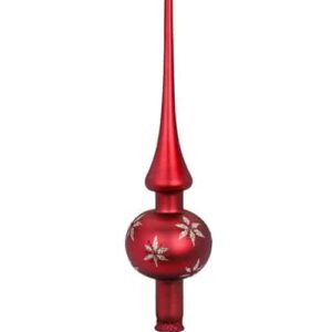 Gammelrødt juletræspir med dobbelt stjerner 30 cm