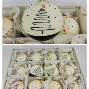 Juletræskugle med juletræ Ø 8 cm a