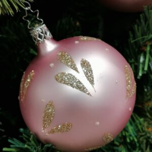 Rosa silkematte juletræskugler Ø 6 cm 1 stk