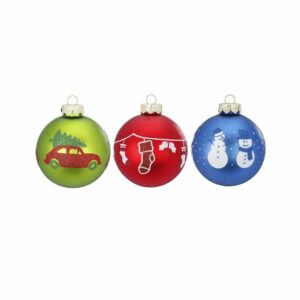 Glædelig jul juletræskugler Ø 6 cm