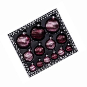 Rosa juletræskugler struktur sortiment 13 stk