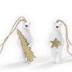 Isbjørne sæt med stjerne og juletræ