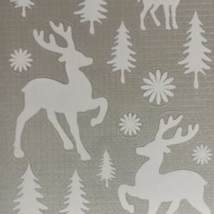 Vindue stickers med rensdyr i sne landskab