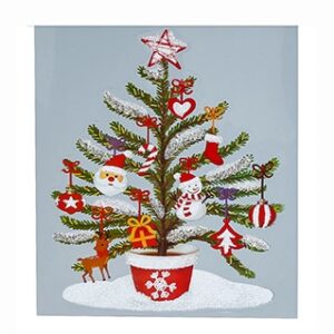Vindue vinyl stickers juletræ med pynt