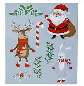 Vindue vinyl stickers julemand og rensdyr