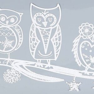 Vindue vinyl stickers ugler på stamme