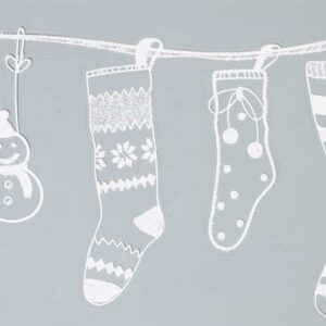 Vindue vinyl stickers julesokker på stribe