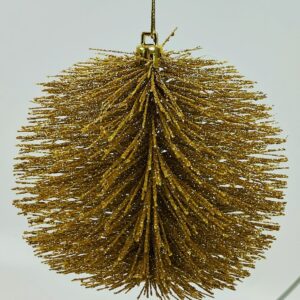 Guld glimmer juletræs kugle 10 cm