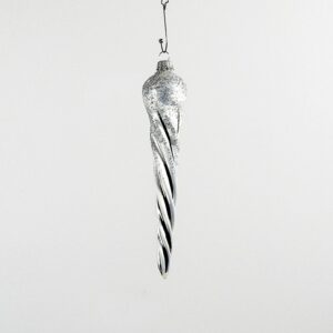 Sølv silkematte istapper juletræskugler 14 cm