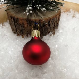 Rød silkemat juletræskugler Ø 3 cm