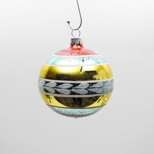 Grøn juletræskugle med glimmer deko