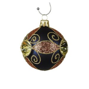 Silkemat mørkeblå kugle med reflektor og guld