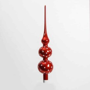 Rød juletræspir med prikker 35 cm