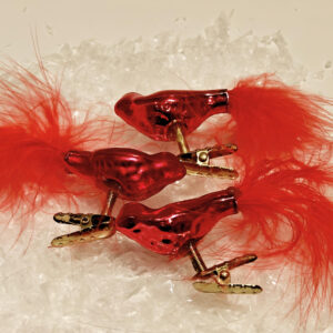 Fugle på clips i rød