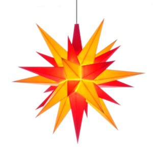 Advent stjerne 13 cm – gul og rød