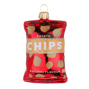 Chips saltet juletræskugle 9 cm