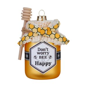 Honning krukke Bee Happy juletræskugle 11 cm