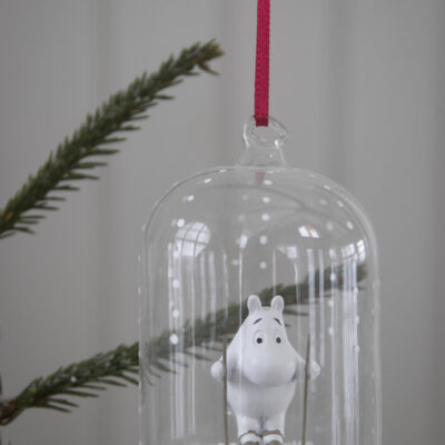 Moomin trold på ski glas julekugle