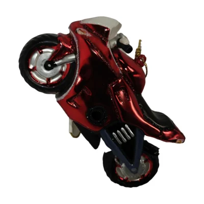 Rød sports motorcykel juletræskugle 13 cm a