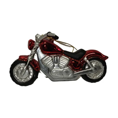 Chopper motorcykel juletræskugle 13 cm rød