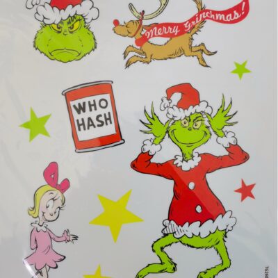 Grinch julehaderen vindues stickers A3