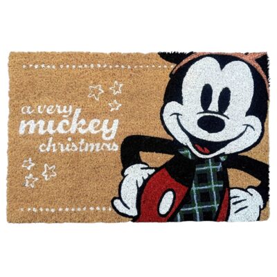 Jule kokosmåtte med merry Christmas fra Mickey Mouse